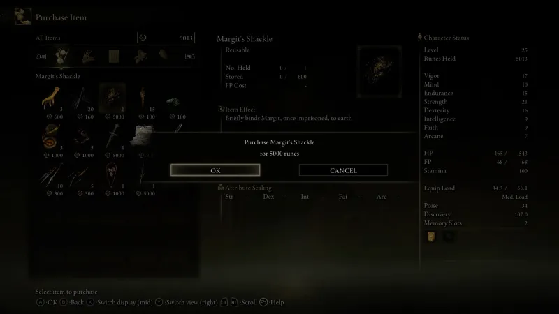margit's shackle elden ring
