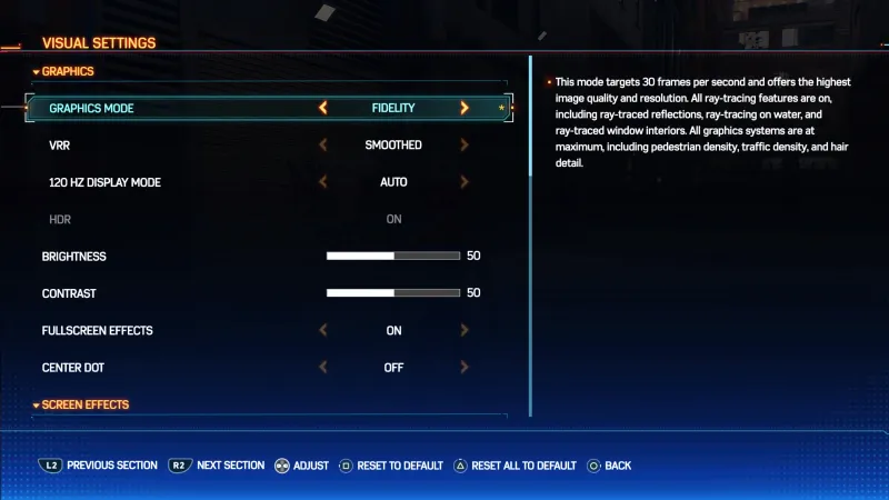 Marvel's Spider-Man 2 Visual Settings Graphics Mode Guide Insomniac Games