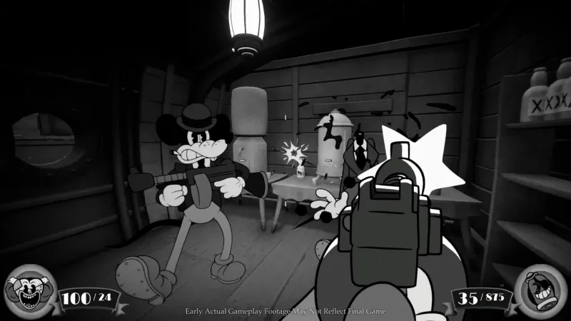 mouse fumi games 1930s vintage cartoon noir first person shooter FPS gameplay trailer