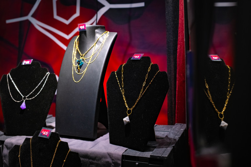 Yaniir dice and jewelry booth at PAX East 2025