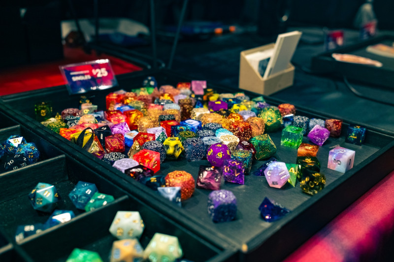 Yaniir dice and jewelry booth at PAX East 2025