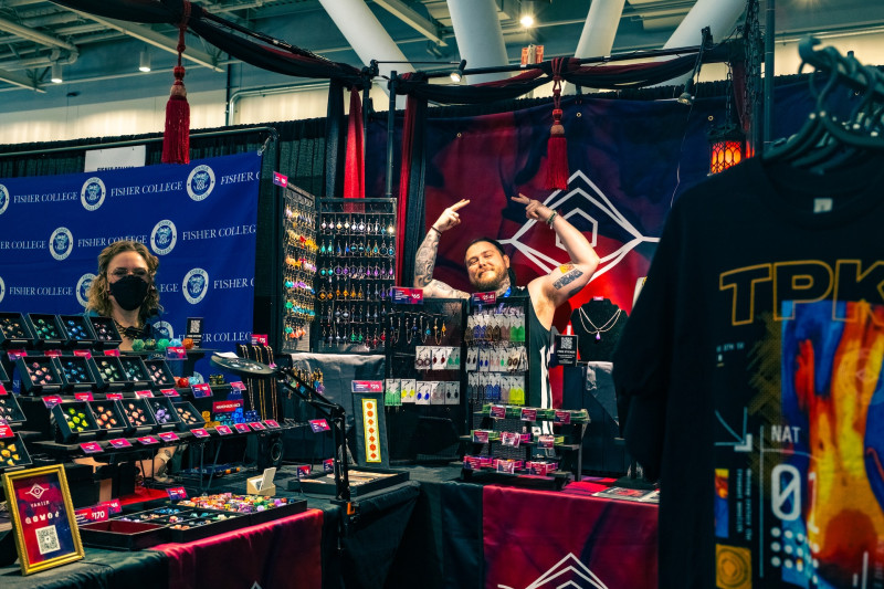 Yaniir dice and jewelry booth at PAX East 2025