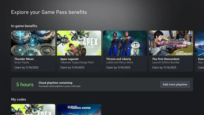 Xbox Cloud Playtime Hours Overview