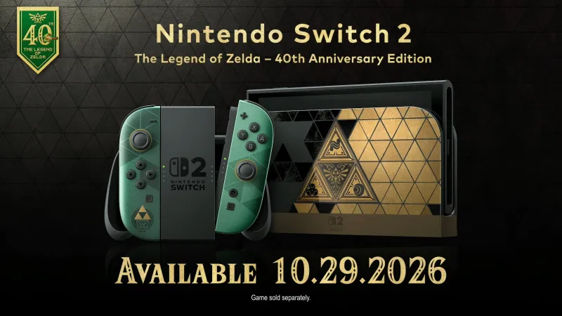 The Legend of Zelda 40th Anniversary Nintendo Switch 2 hardware