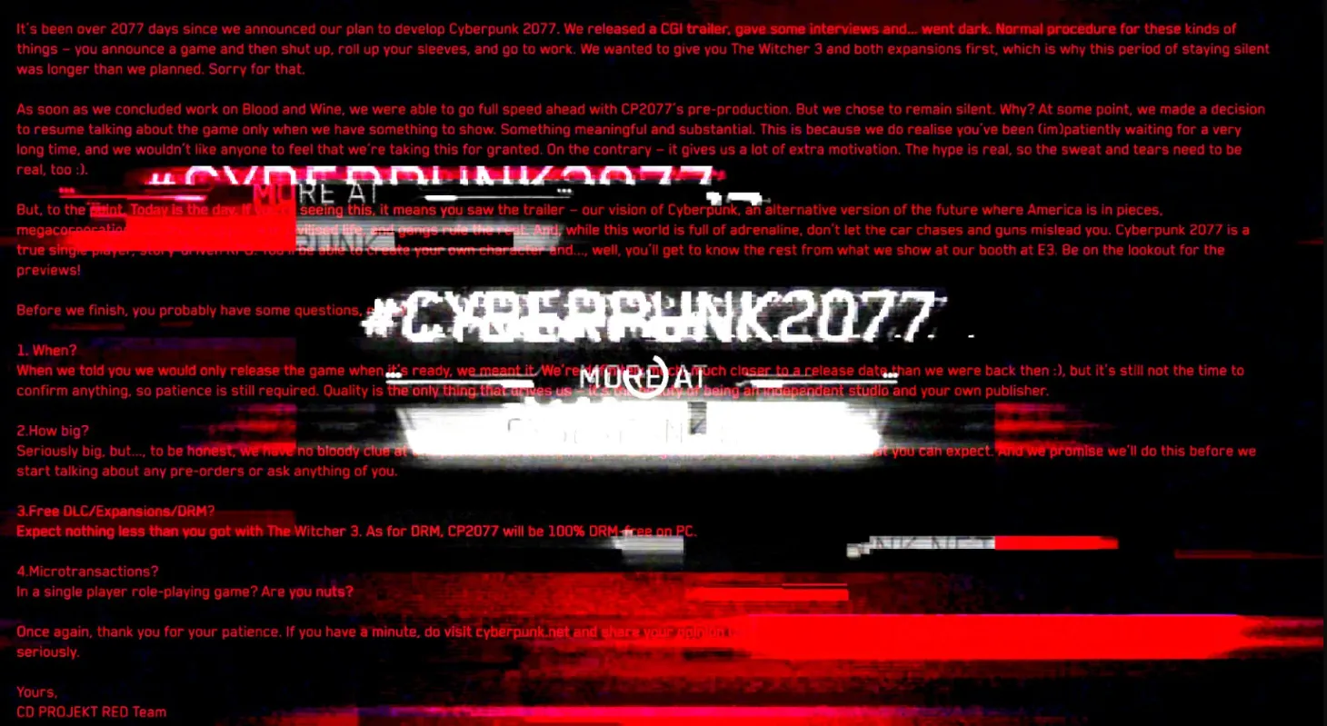 Secret Cyberpunk 2077 Info Promises Customizable Characters And More