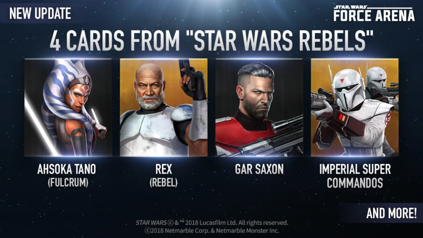 Star Wars: Force Arena Adds Fulcrum Ahsoka And Rebel Rex