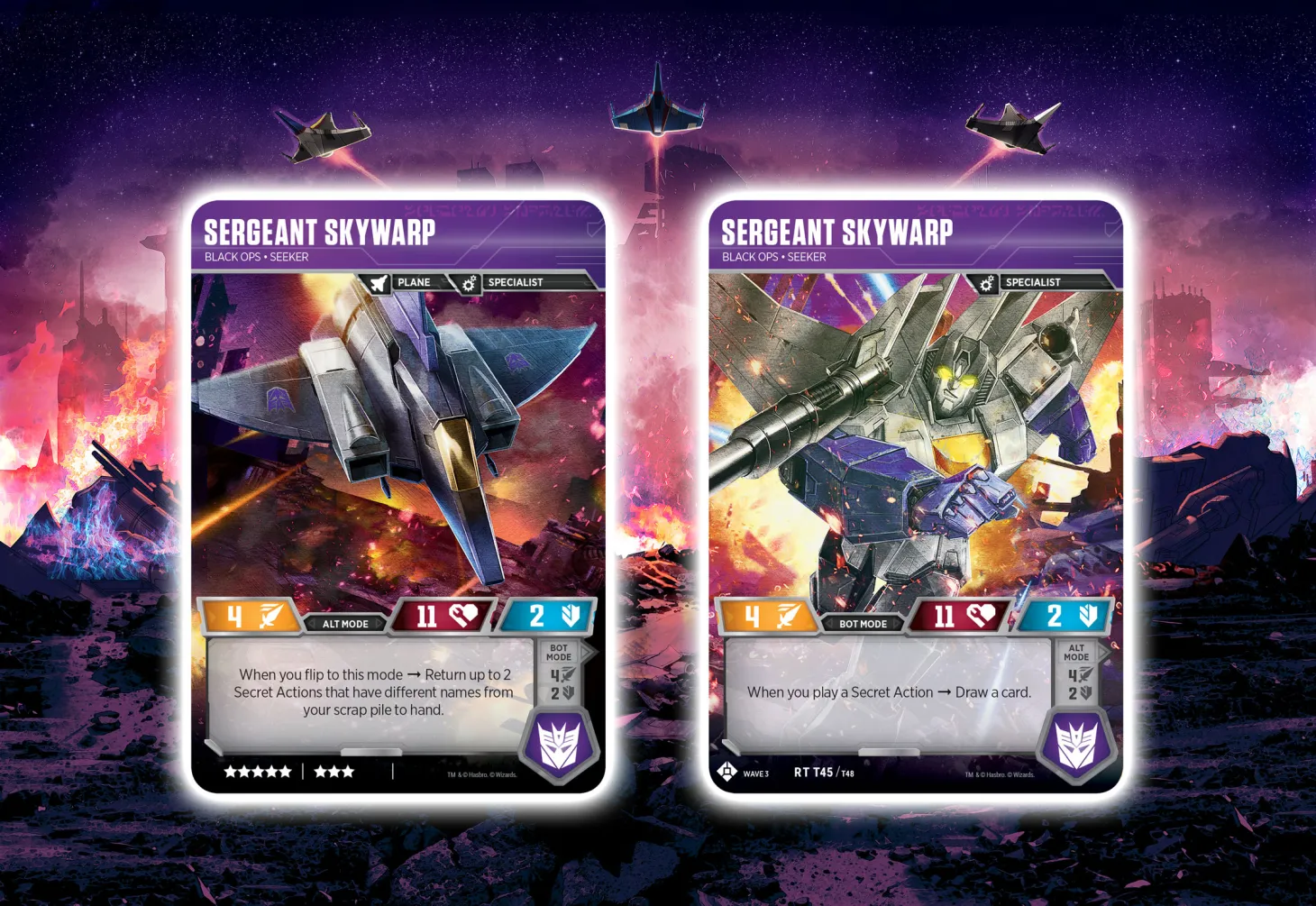 Check Out Transformer's TCG War for Cybertron Siege Sergeant Skywarp