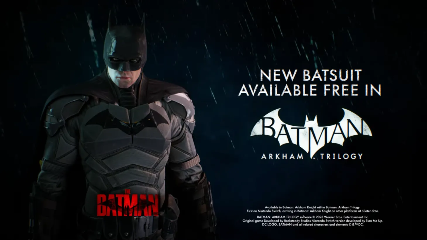 The Batman's Robert Pattinson Suit Will Come With Arkham Trilogy On Switch