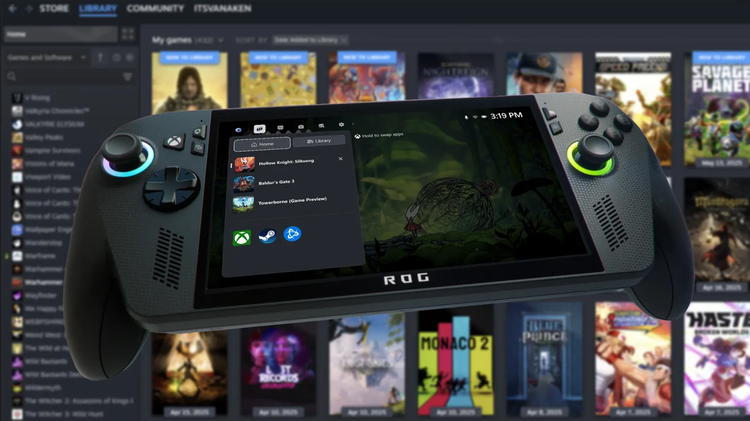 steam games on xbox ally