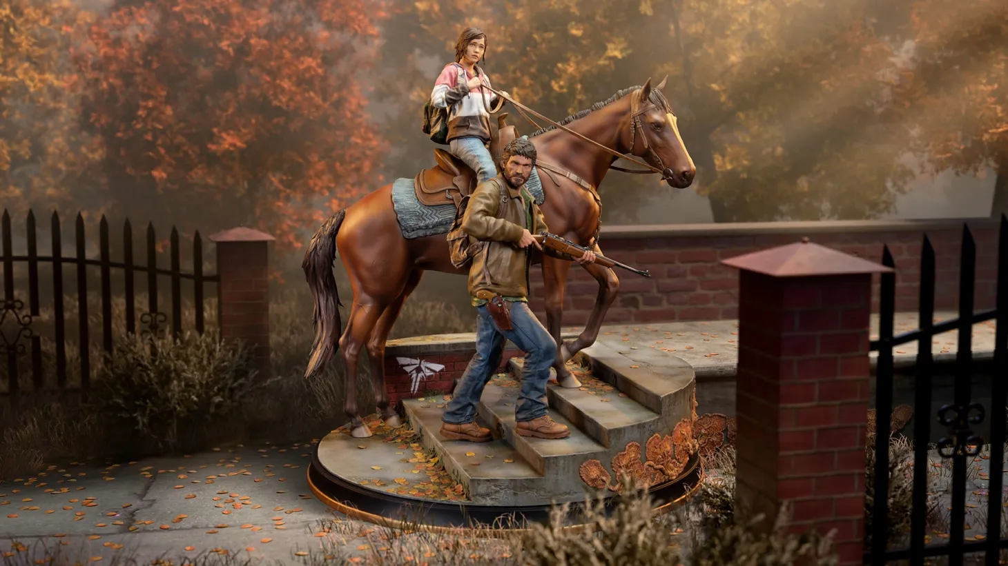 Joel and Ellie from Naughty Dog's The Last of Us in the form of a statue by Dark Horse