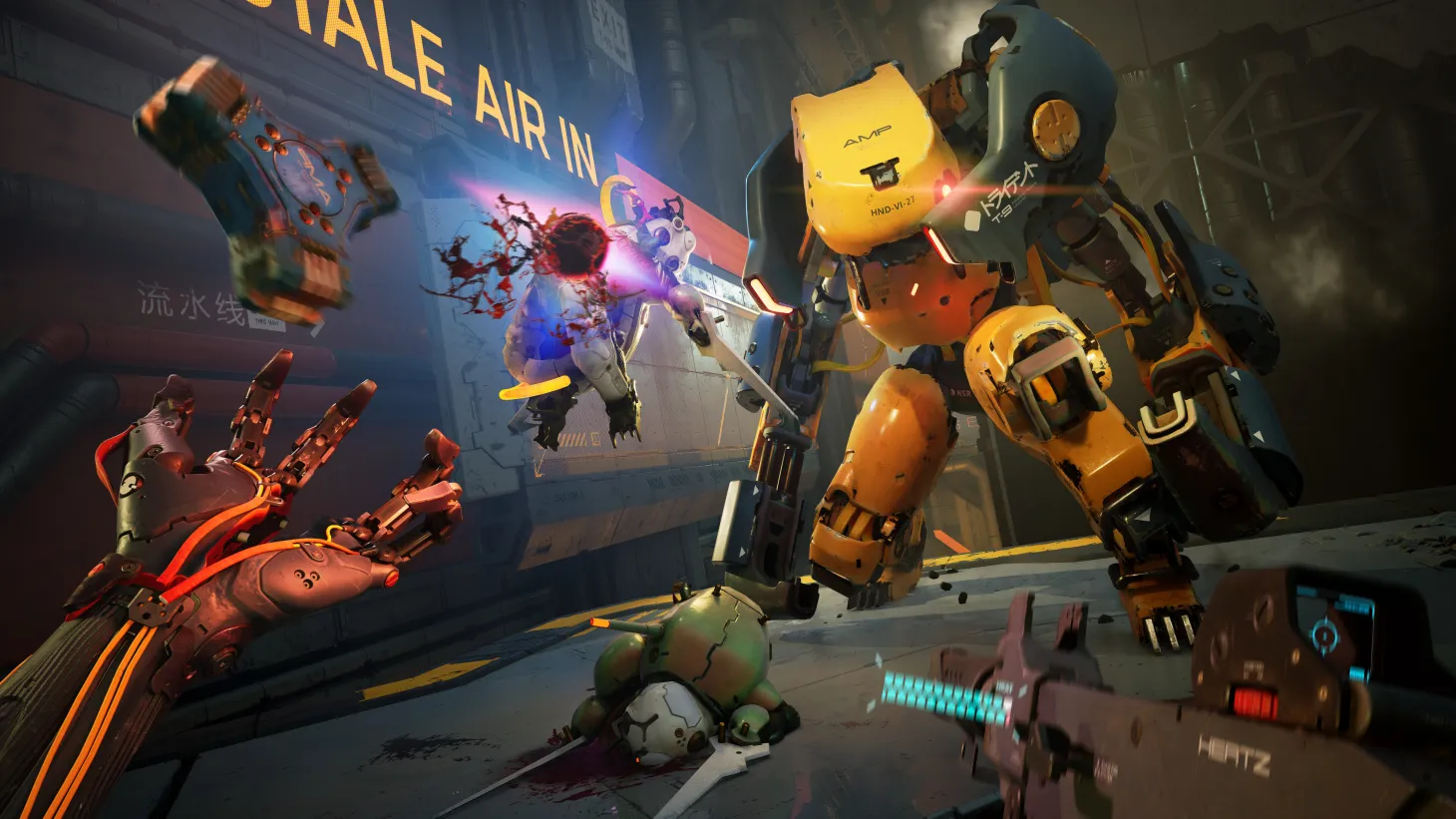 Metal Eden Reikon Games Game Informer Review Cyberpunk FPS Shooter Doom Ghostrunner