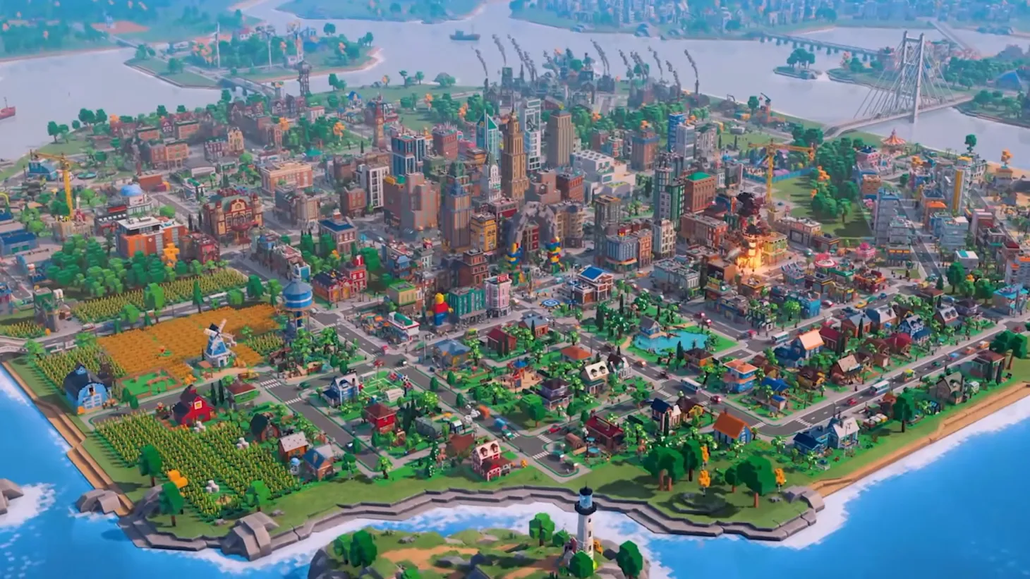 Lego Skylines brick-building city simulation game