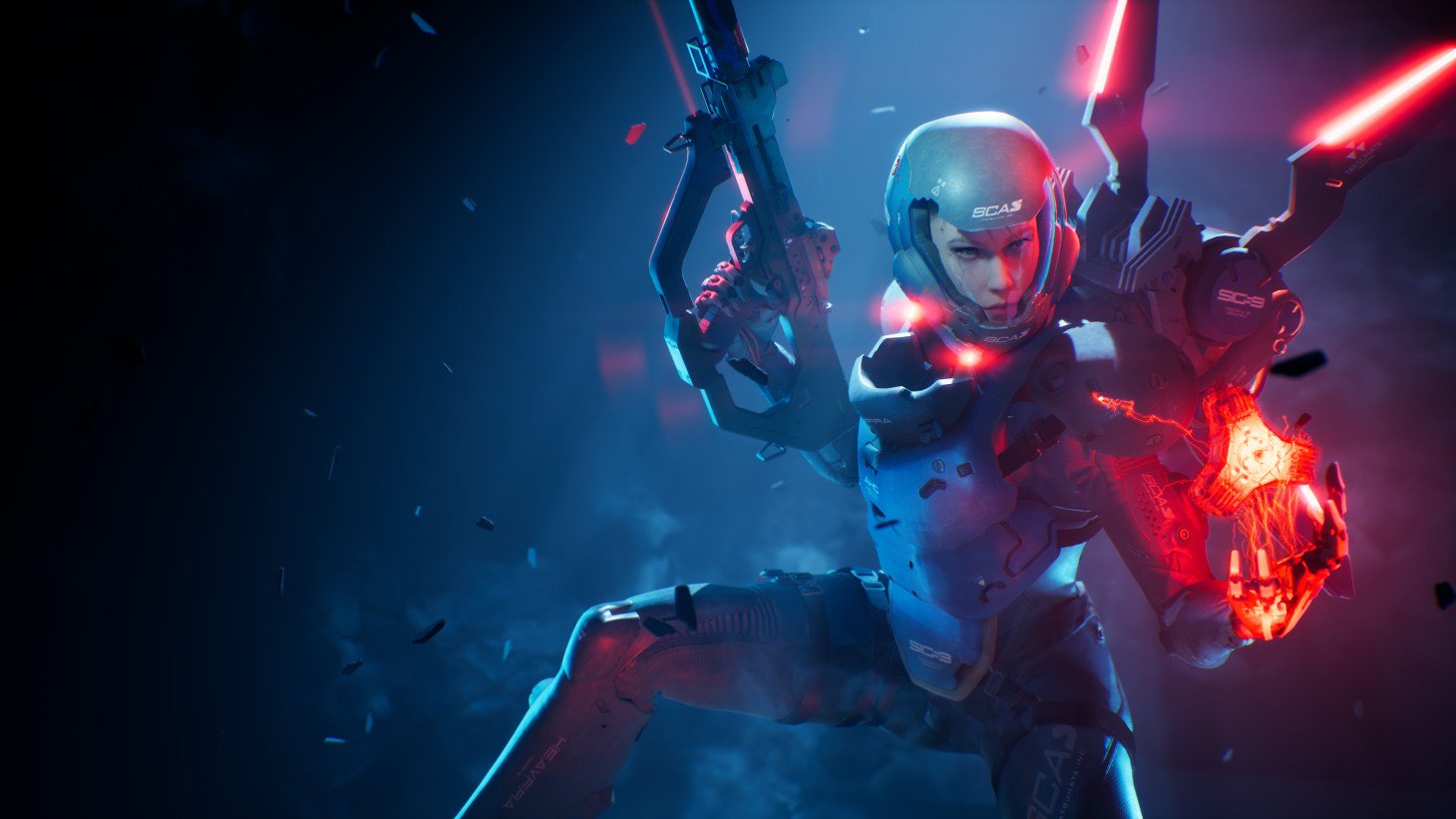 Metal Eden Reikon Games Game Informer Review Cyberpunk FPS Shooter Doom Ghostrunner