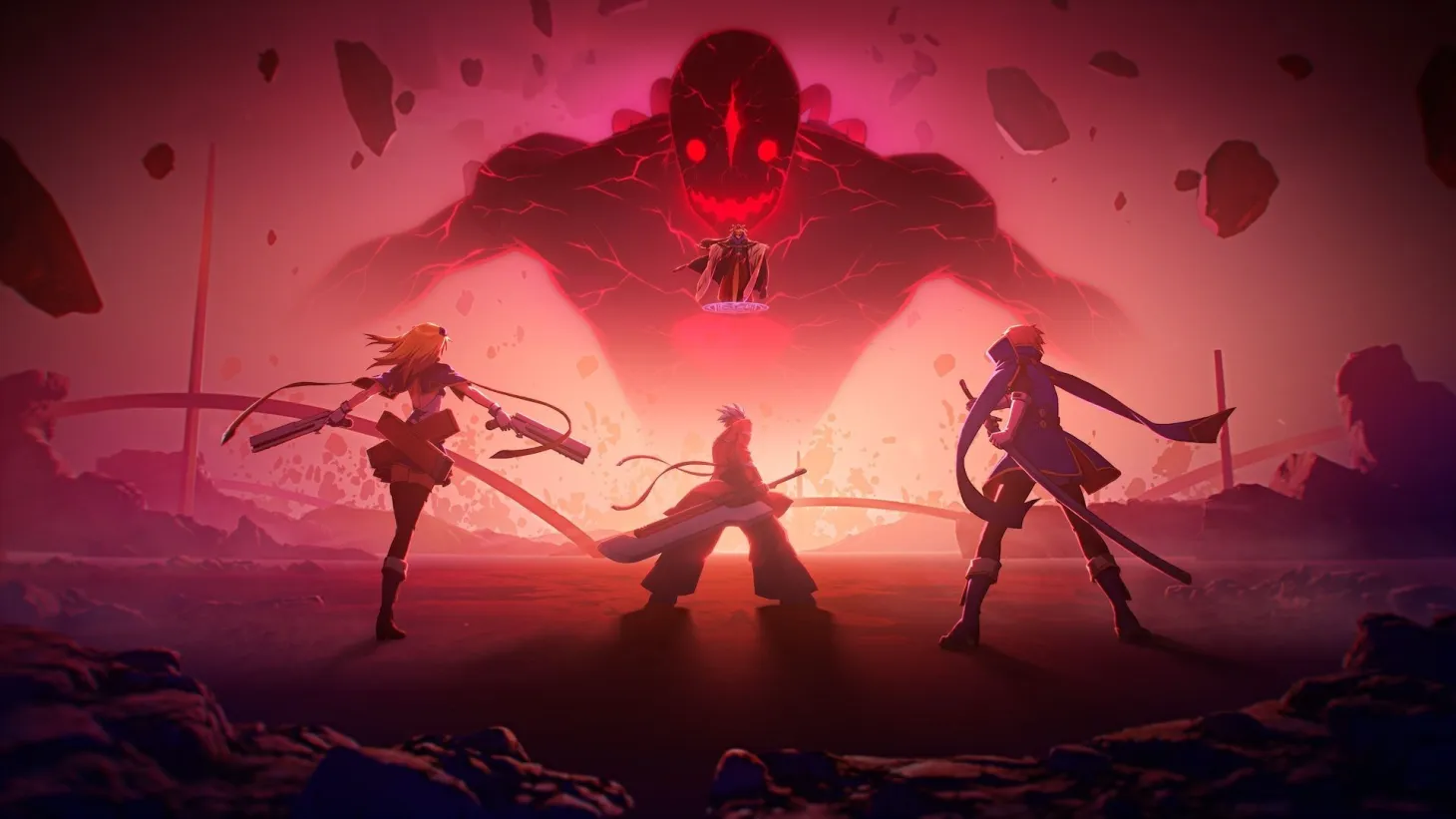 BlazBlue Entropy Effect X promotional artwork showing characters from the BlazBlue universe