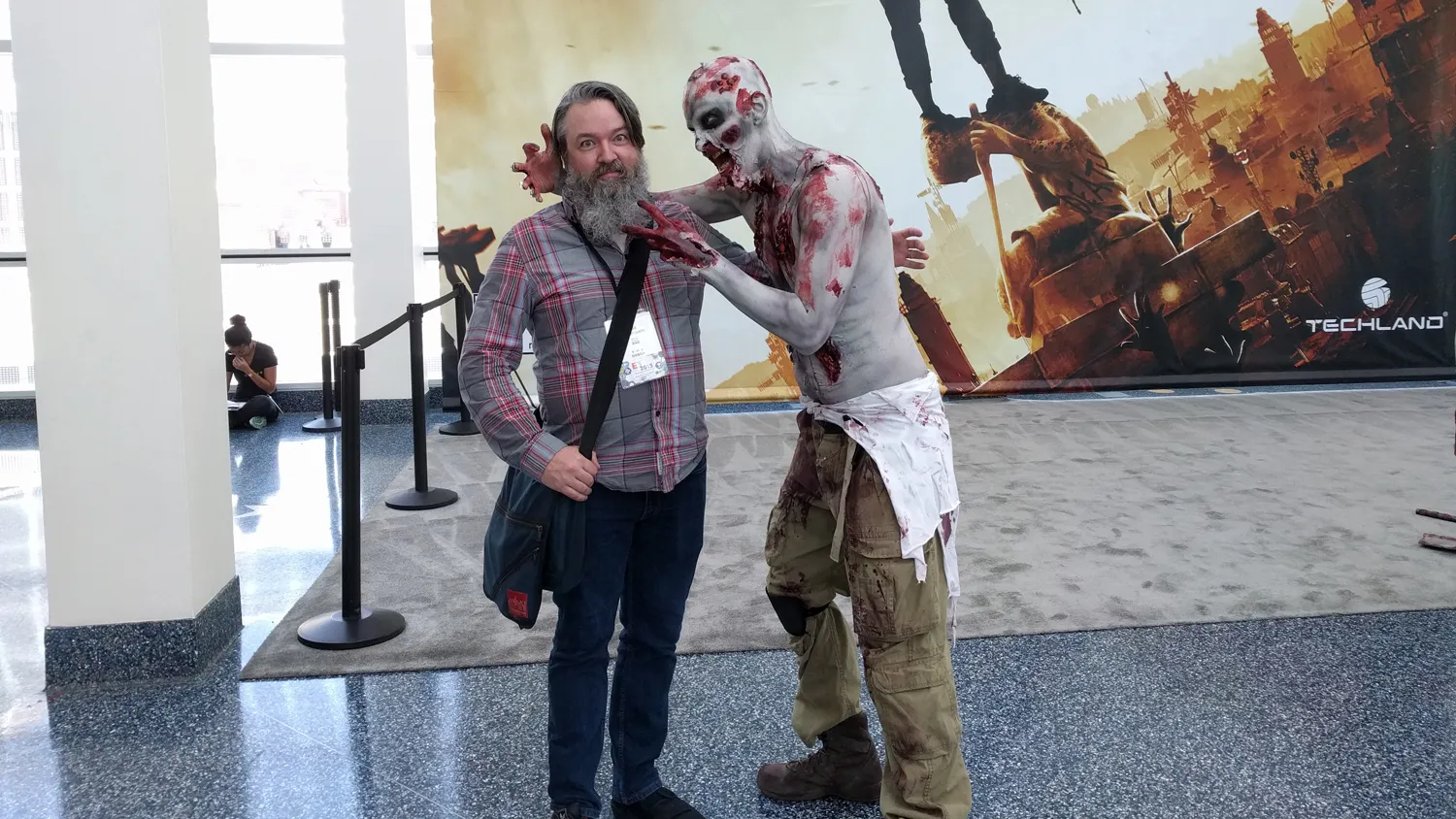 Another thing we saw a lot of in-between the halls? Zombies! Cork isn't the only one that's perfected hover hands.