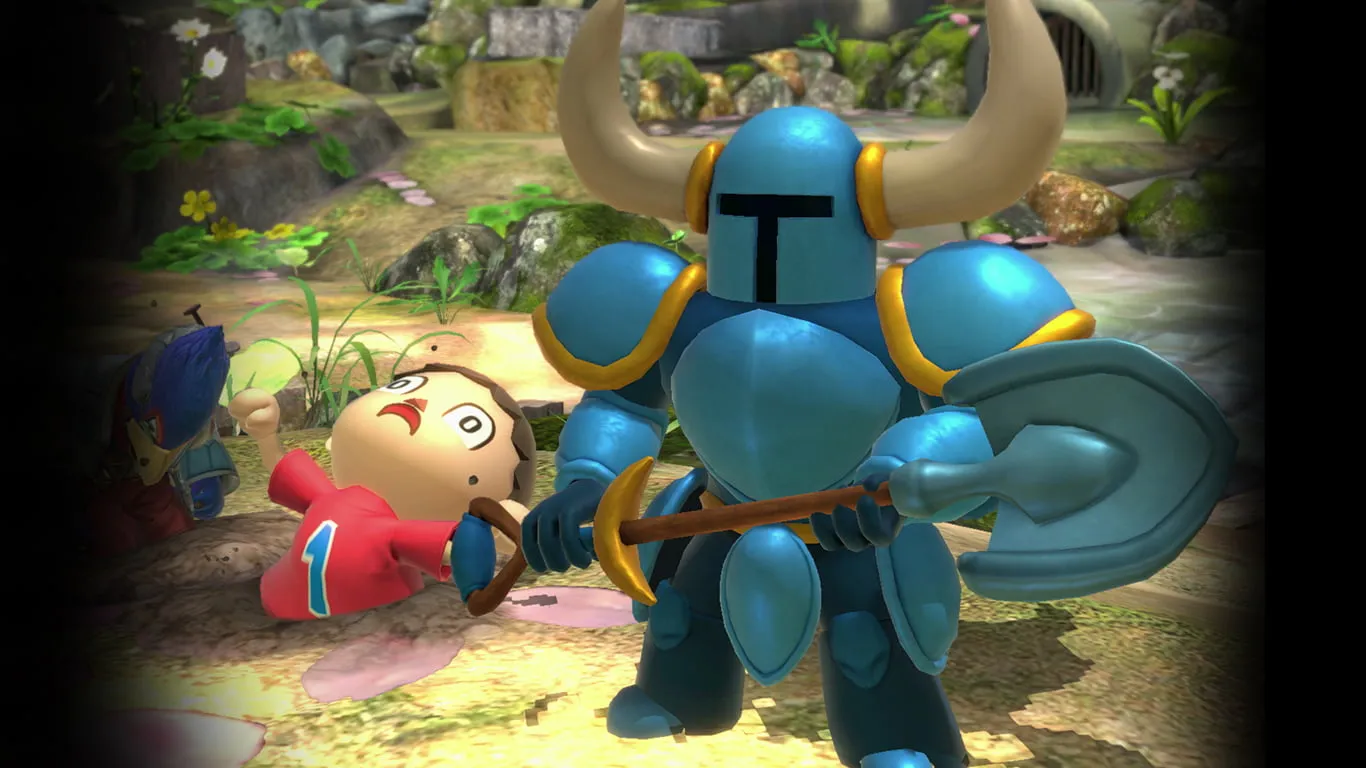 Shovel Knight gives The Villager a taste of his own dirty medicine.
