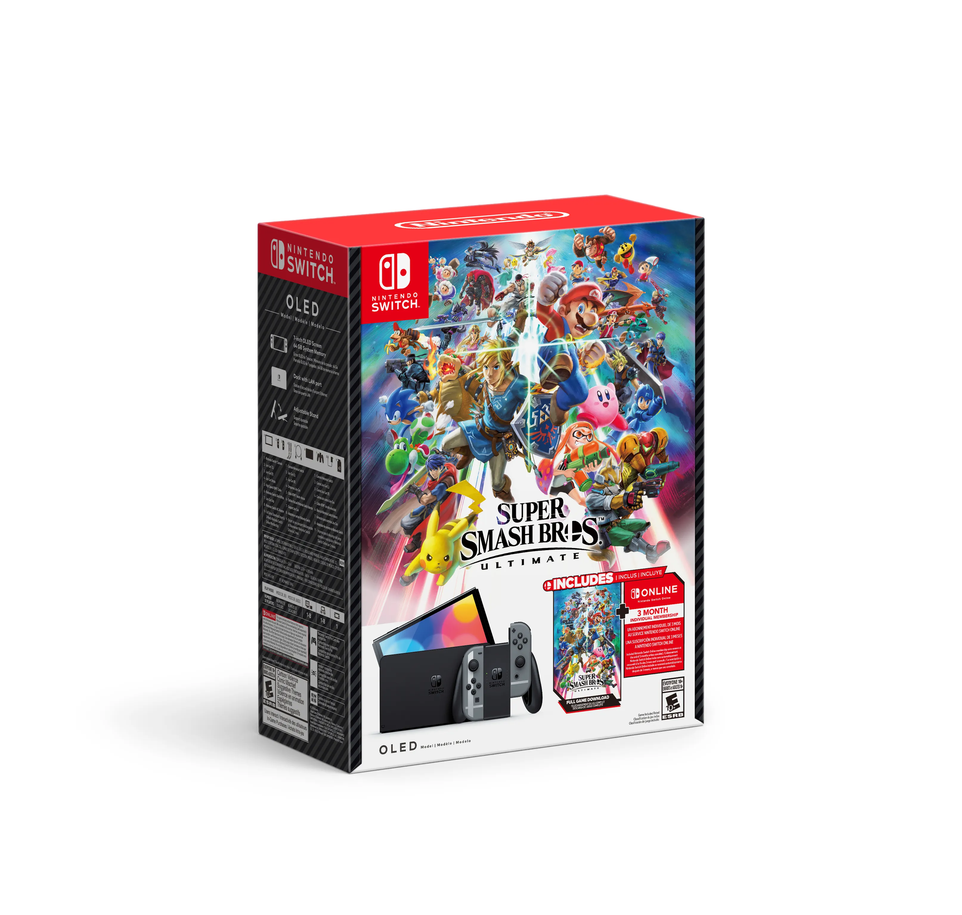 Nintendo Switch Joy Con Super Mario Party Smash Bros. Ultimate Bundle Oled