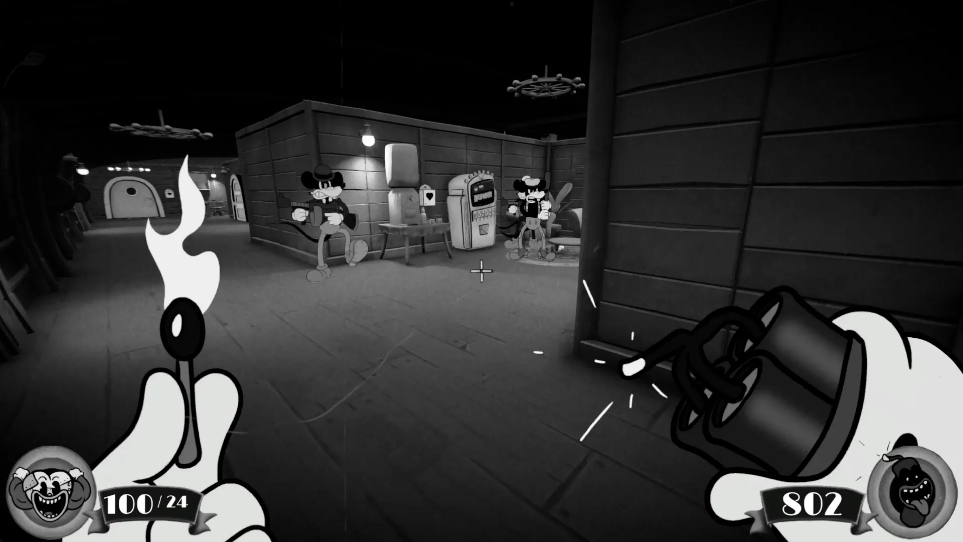 mouse fumi games 1930s vintage cartoon noir first person shooter FPS gameplay trailer