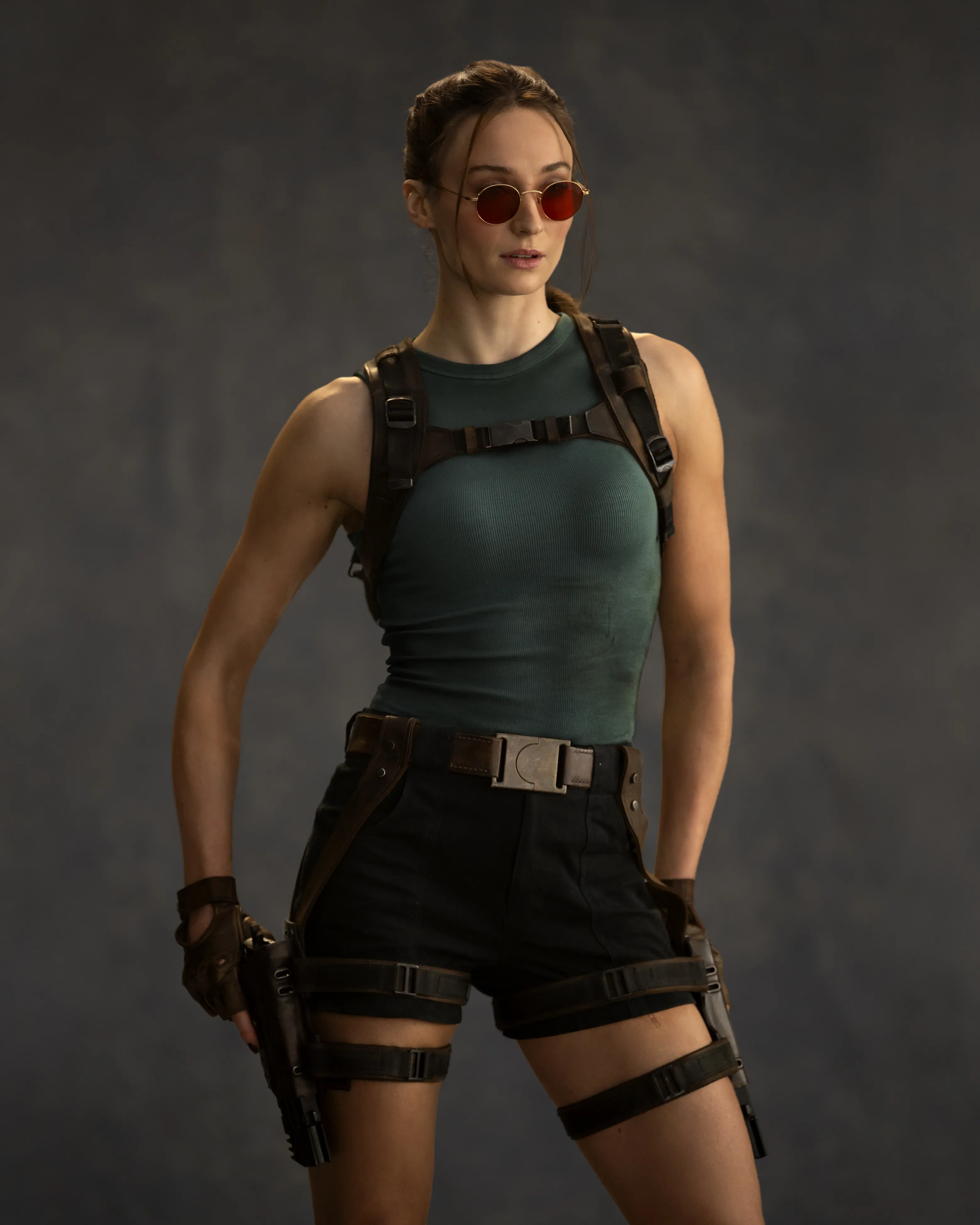 First look at Sophie Turner in costume as Lara Croft