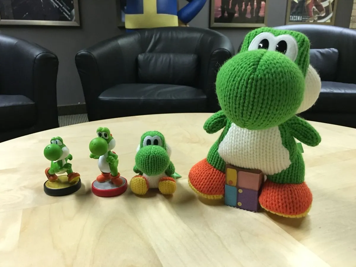 We Put The Mega Yarn Yoshi Amiibo Side-By-Side With The Other Yoshi Amiibos