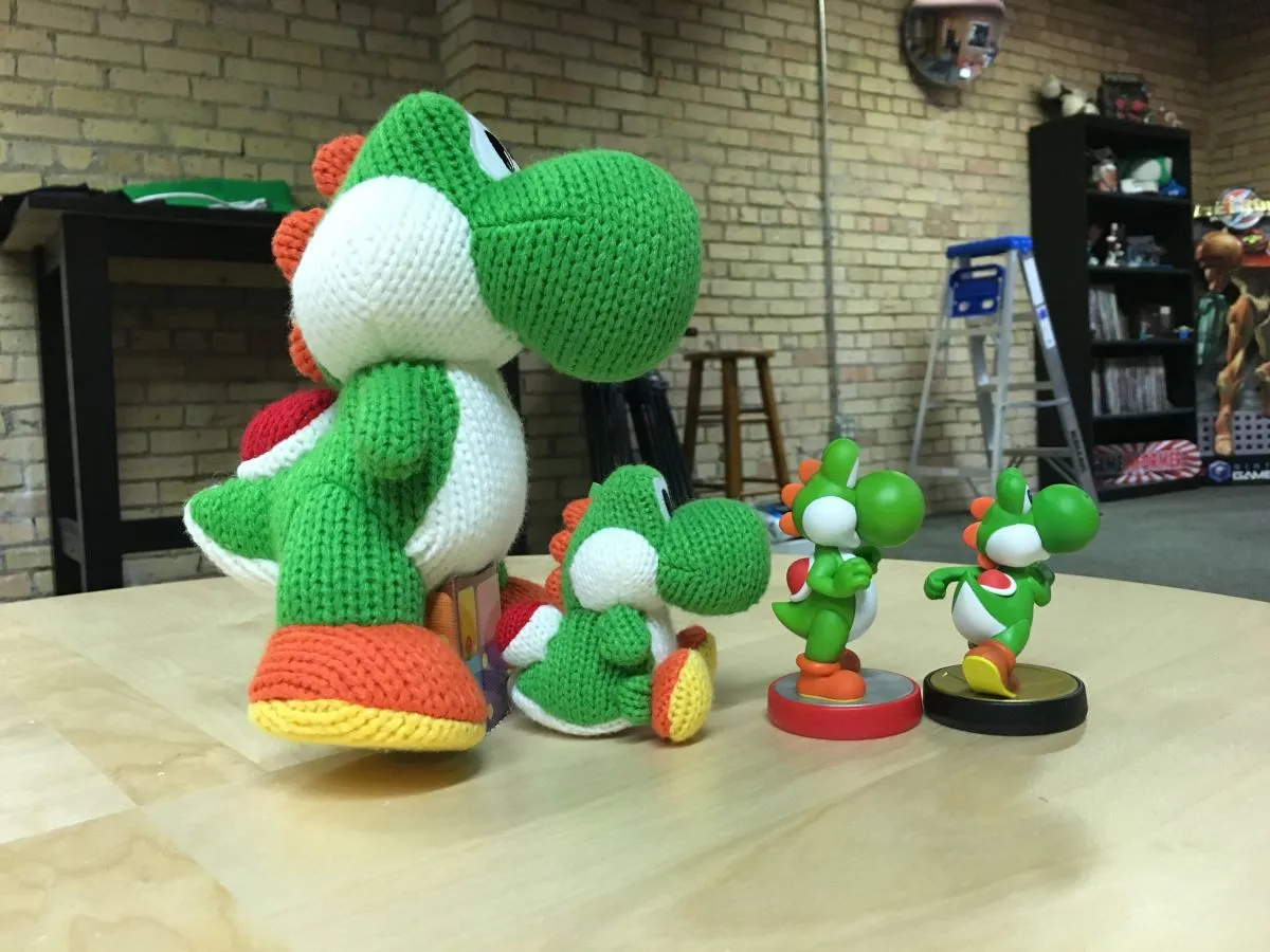 We Put The Mega Yarn Yoshi Amiibo Side-By-Side With The Other Yoshi Amiibos
