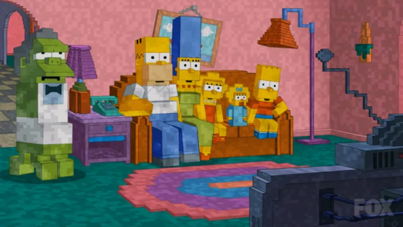 The Simpsons Couch Gag Goes Minecraft, Complete With Moe Creeper - Game ...